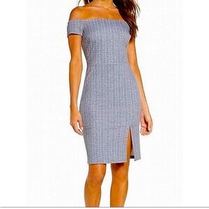 Ali & Jay Grey Off the Shoulder Dress medium (worn once)